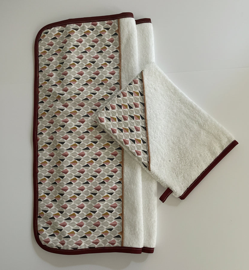 Ensemble serviette bébé et gant assorti