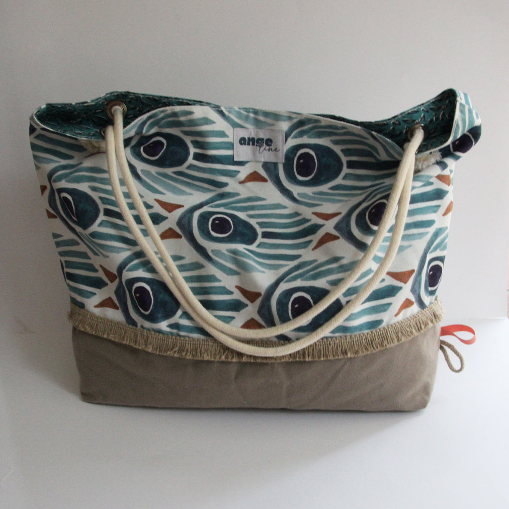sac besace femme VICKI marron et bleu